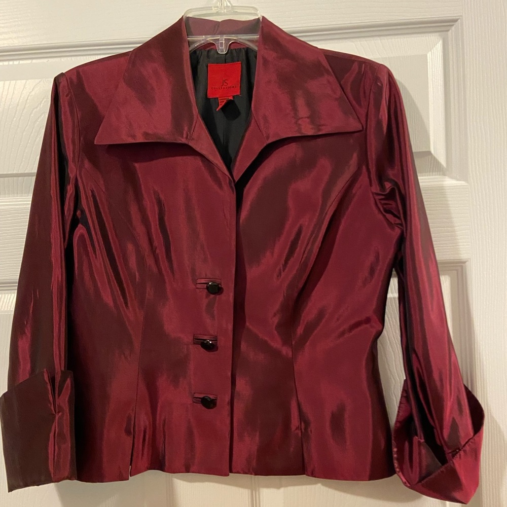Deep red dressy top
